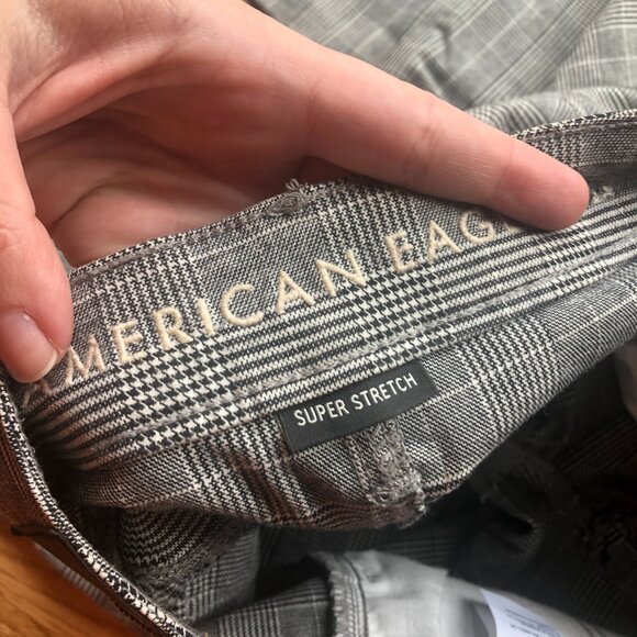 American Eagle Super Hi-Rise Jeggings Gray Plaid Size 6 Regular - Picture 8 of 15